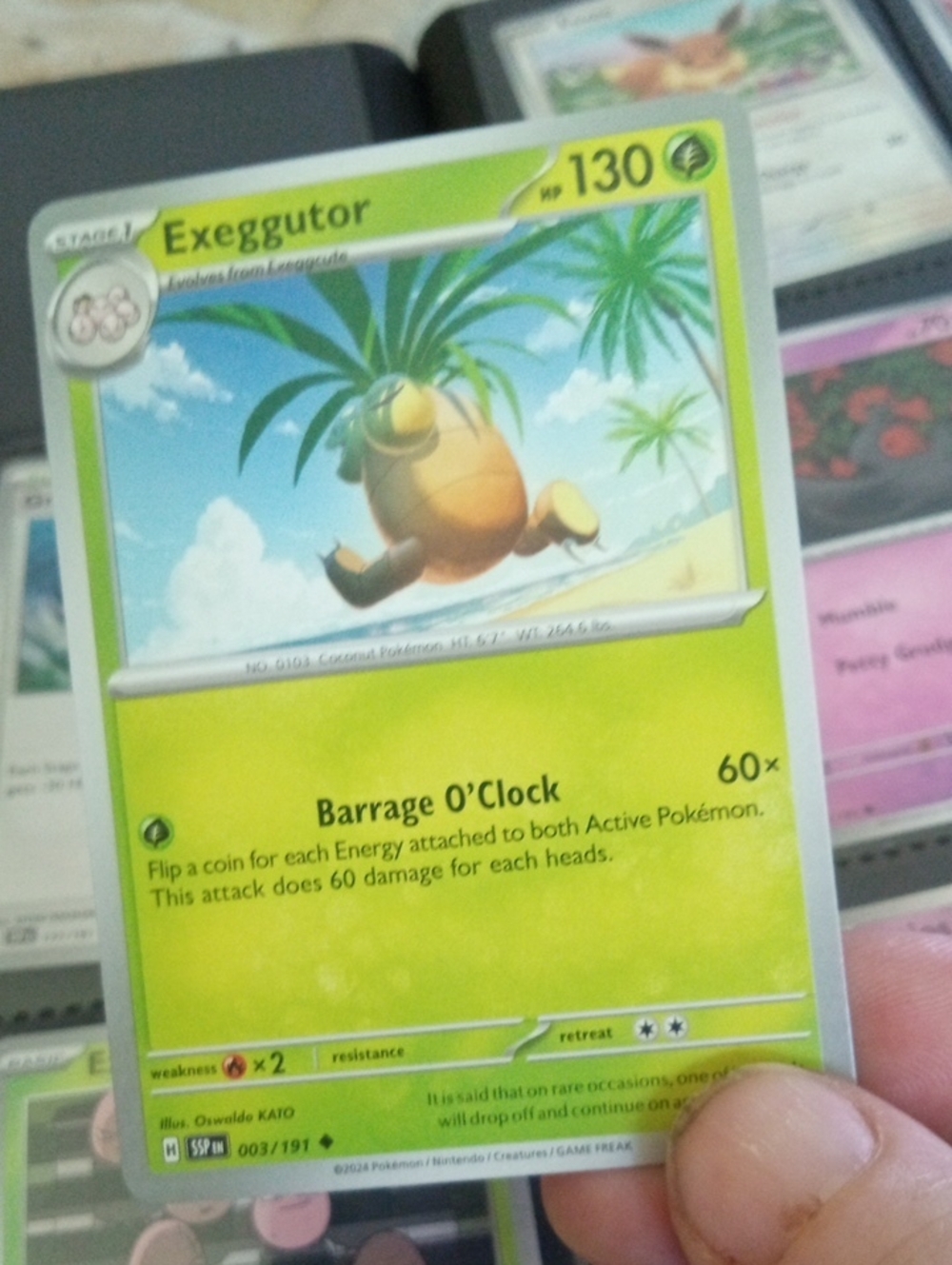 Pokemon Exeggutor Trading Card - Green
